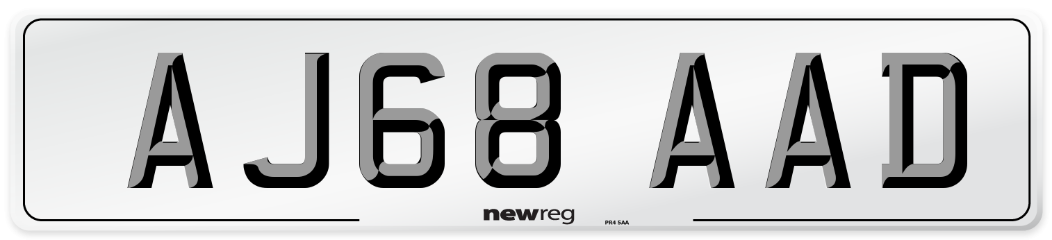 AJ68 AAD Number Plate from New Reg